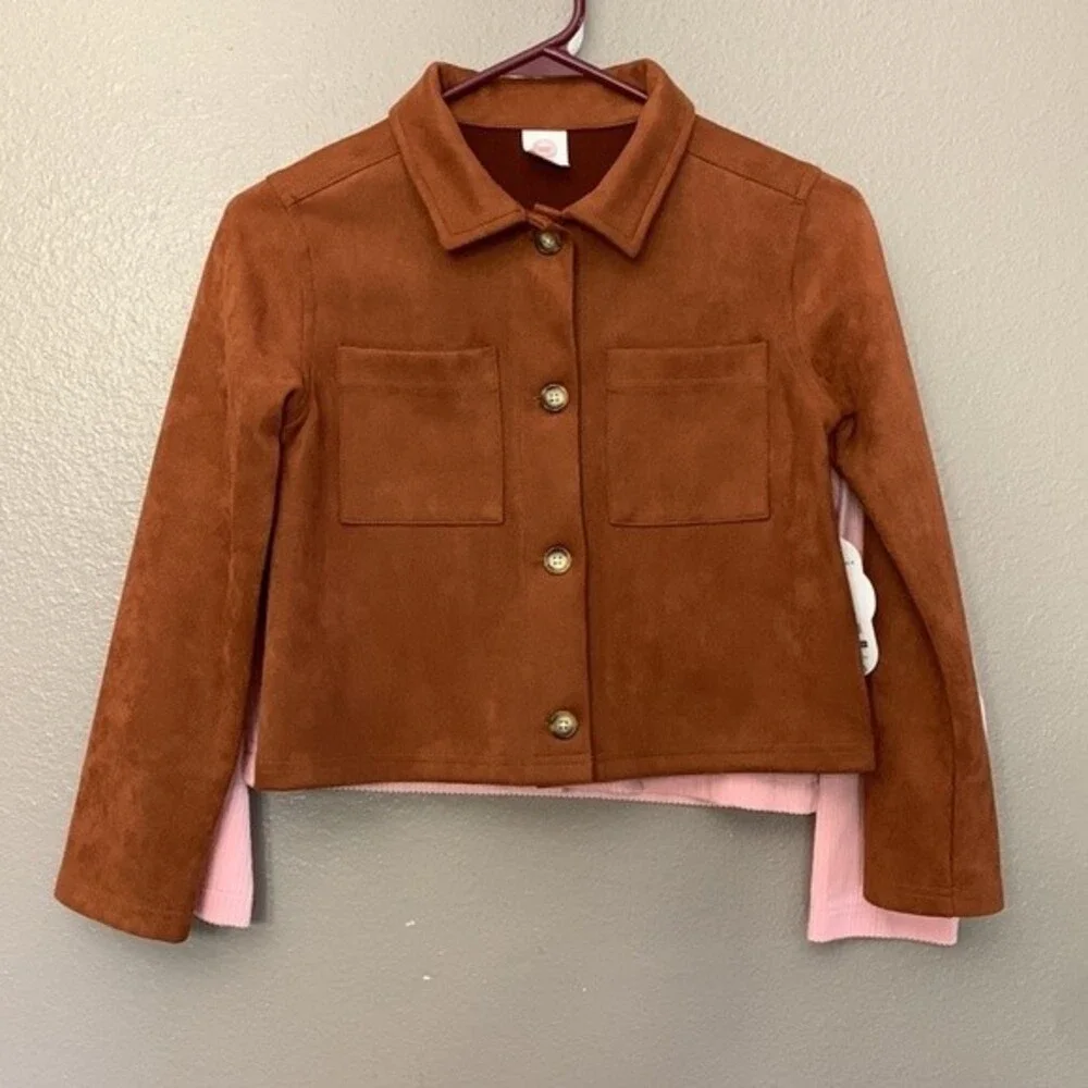 X2 girls light jackets size Medium brown and pink. Wonder Nation